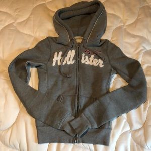 Hollister gray zip up hoodie